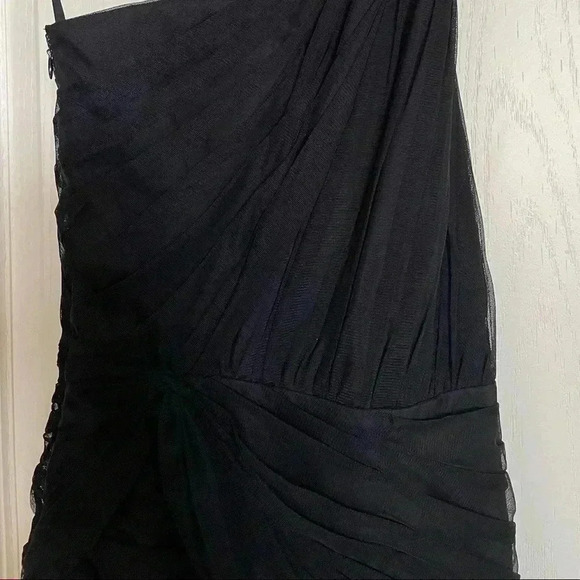 Armani Exchange  black one shoulder ruched dress sz 0 Pet - Picture 6 of 7